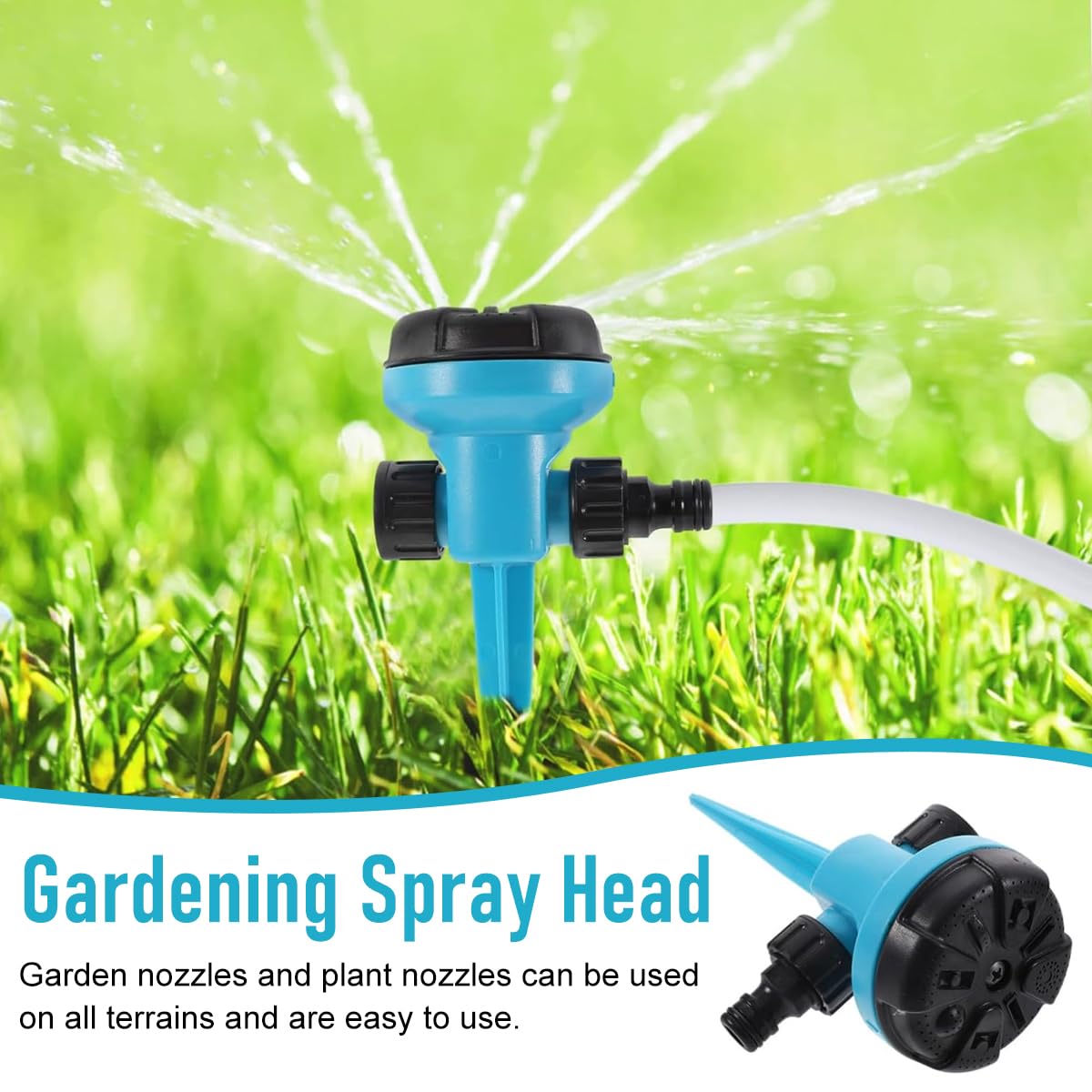 Optifit Garden Sprinkler for Lawn and Garden Watering featuring Spiked Base | Easy Relocation