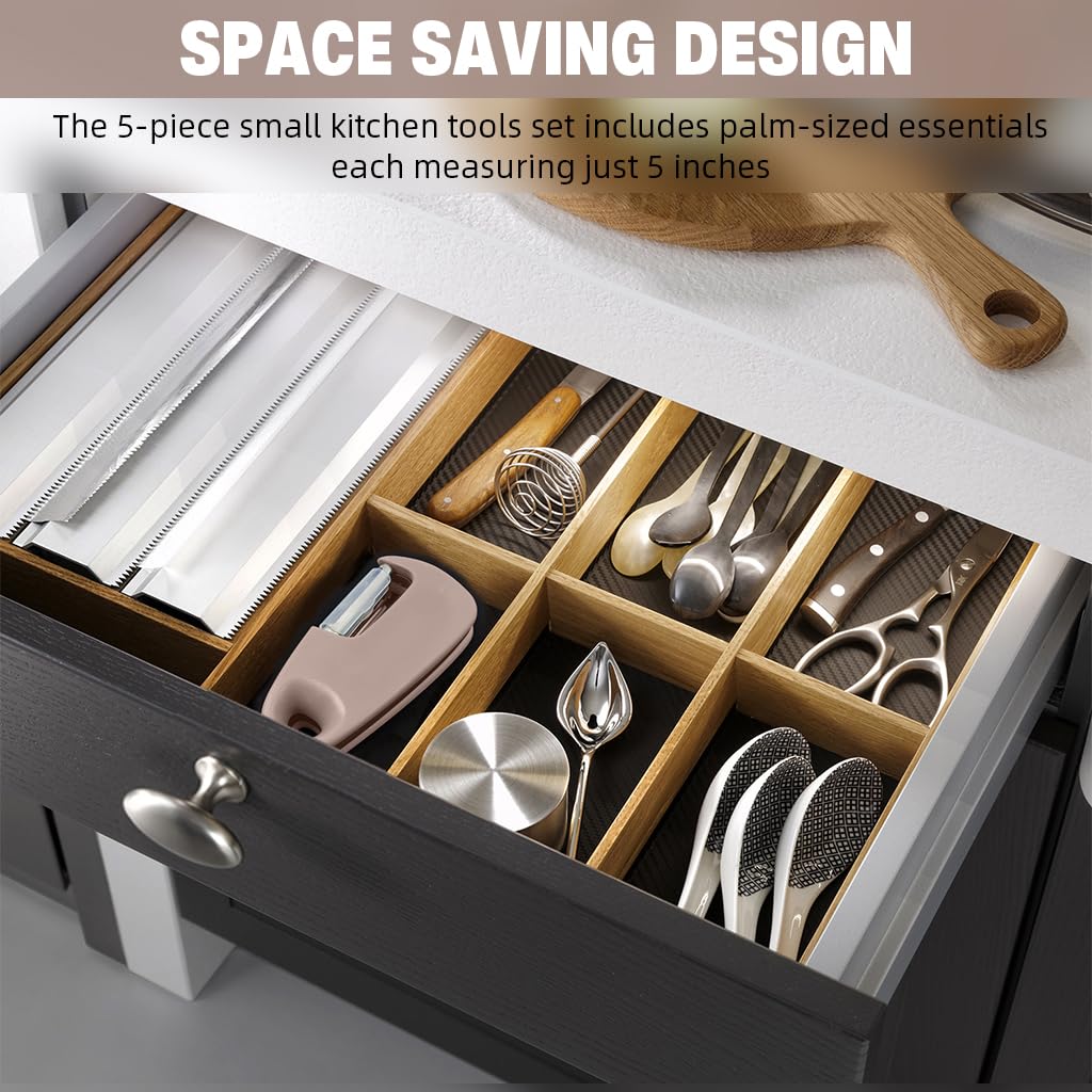 Supvox Kitchen Gadgets Set of 5 for Compact Use with 5 in Palm Grip | ABS and Stainless Steel