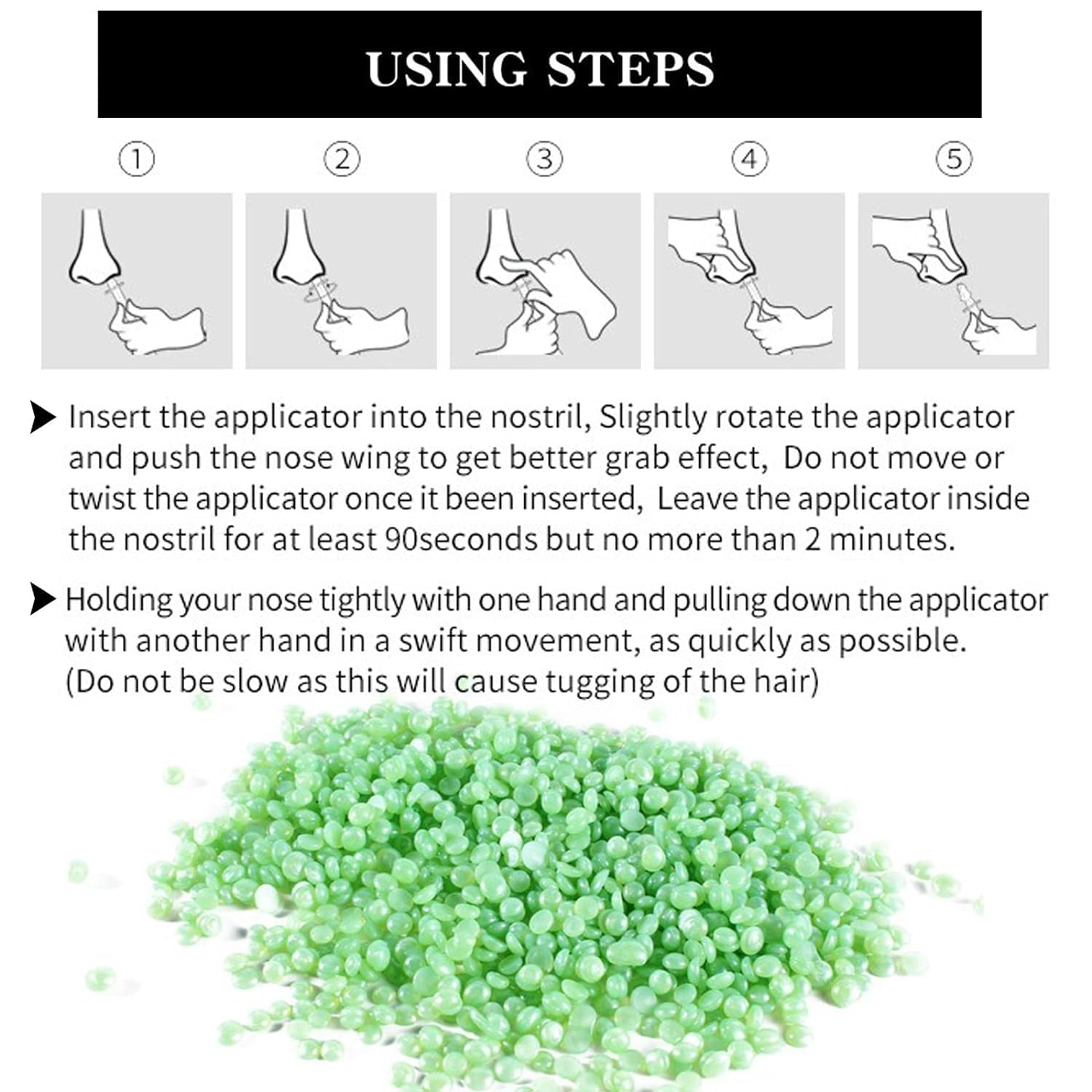 HANNEA Nose Wax Kit for Men and Women with 20 Applicators & 50g Wax | Safe ABS Sticks