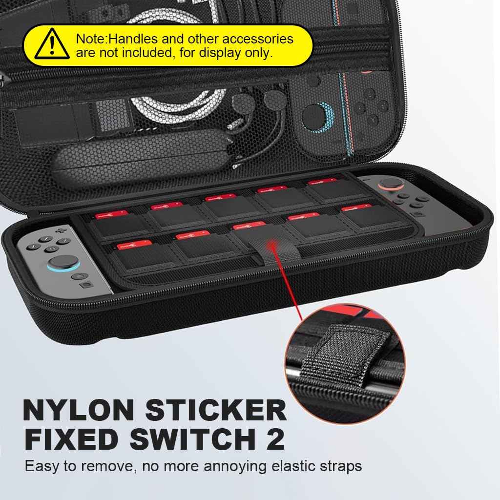 ZORBES Travel Carrying Case for Nintendo Switch 2 with 9H Glass & EVA Shell, Black