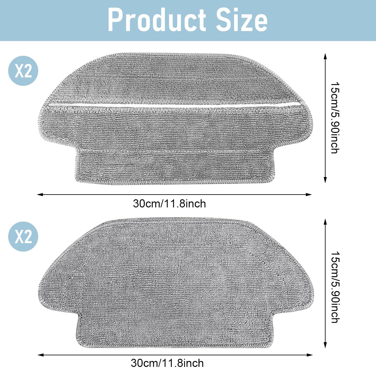 HASTHIP Mop Set for Mi Robot Vacuum Cleaner S10 with Dual Wet and Dry Use | 4Pcs Microfiber Cloths