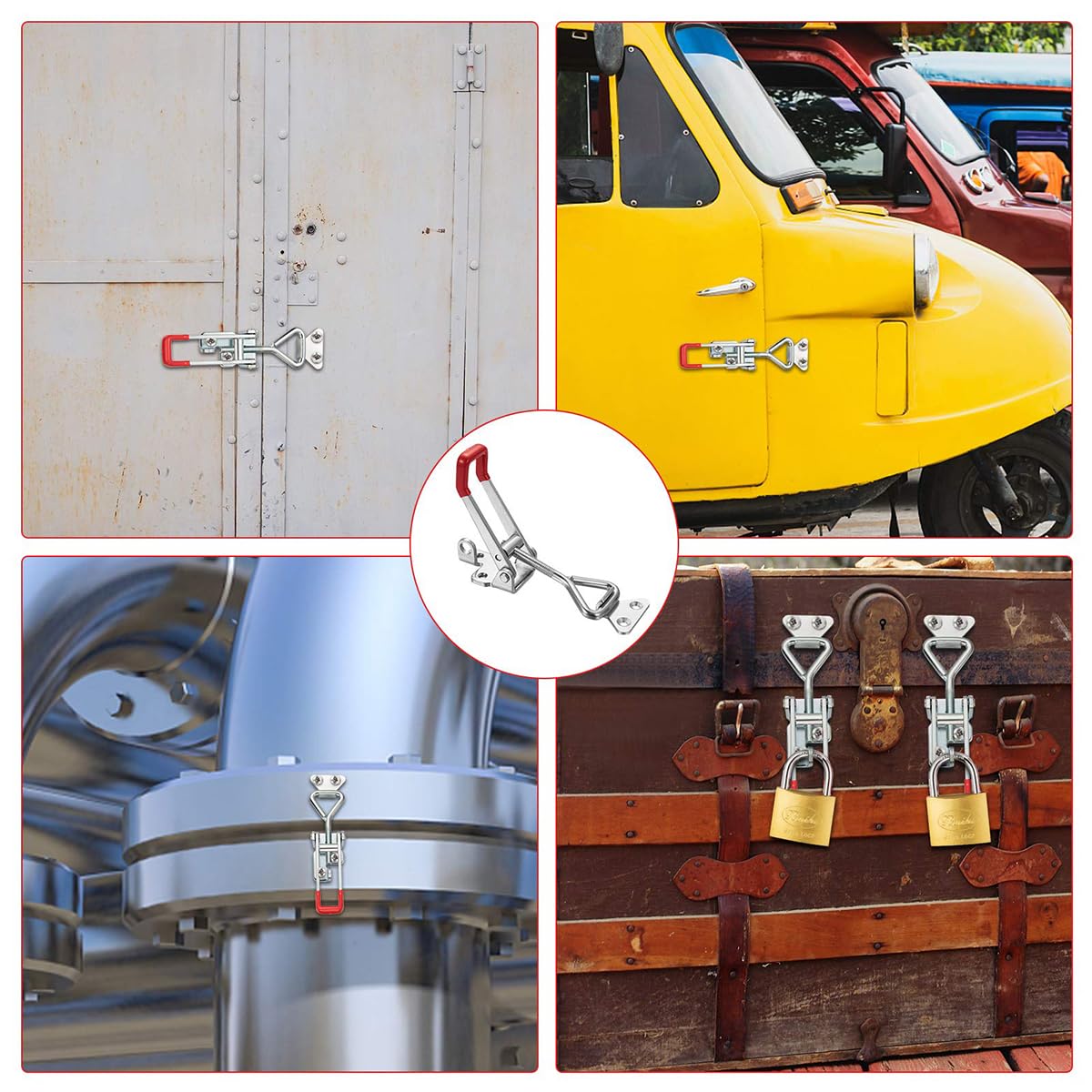 Serplex Toggle Clamp Latch for Cabinet and Tool Box with Lock Hole Featuring Over Center Mechanism and 330lbs Capacity