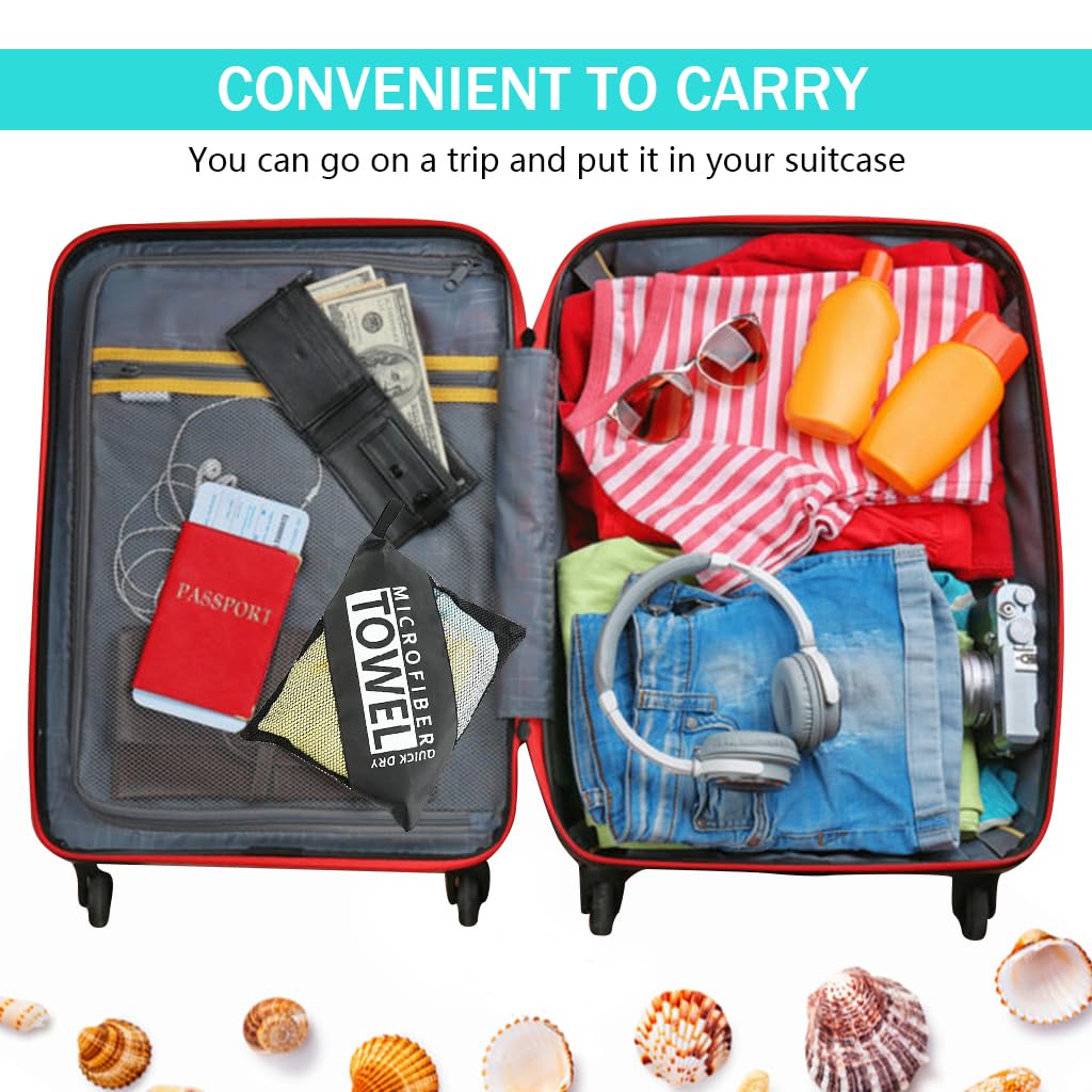 Zibuyu Quick Dry Beach Towel Blanket for Travel with 31x62 in Size | Sandproof Microfiber