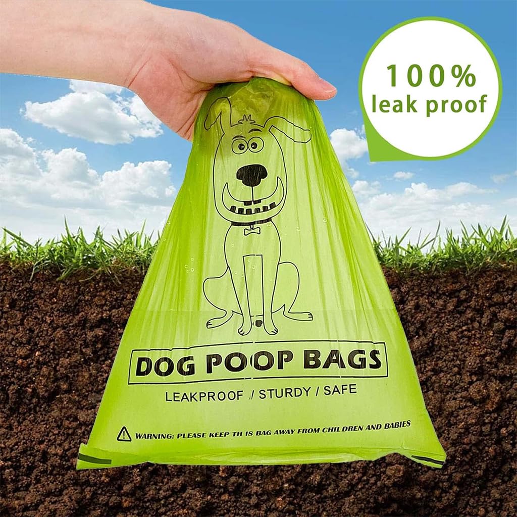 Qpets® 240 pcs Dog Poop Bag Biodegradable Dog Poop Bag Large Dog Poop Bag Leakproof Waste Bag Plastic Bag for Dog Walking Dog Supplies