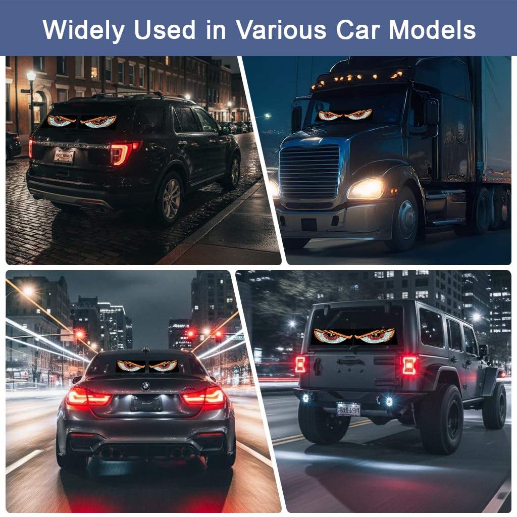 STHIRA LED Devil Eyes Light for Car Window featuring 10 Dynamic Modes and USB Power | Rear Windshield Visibility & Style