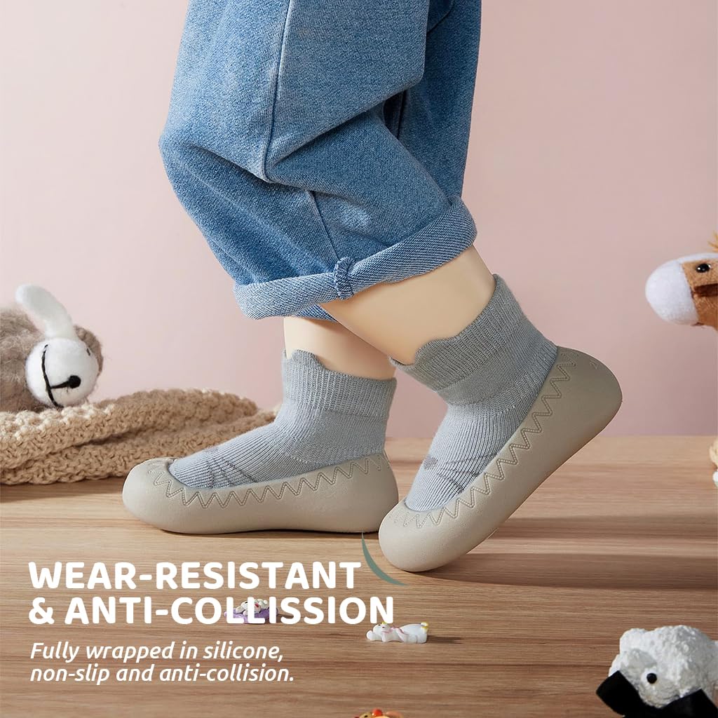 SNOWIE SOFT Winter Baby Shoes for 6–12 Months with Anti-Skid Rubber Sole and Plush Liner Blue