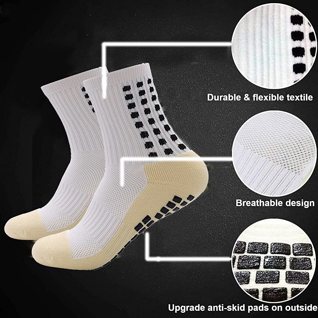 PROBEROS Athletic Socks for Men & Women with Anti Slip Rubber Dots | Ideal for Football and Gym