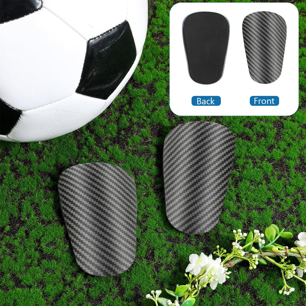 Proberos Mini Football Shin Pads for Kids with EVA Cushioning and Carbon Fiber Pattern 9.5x4 cm