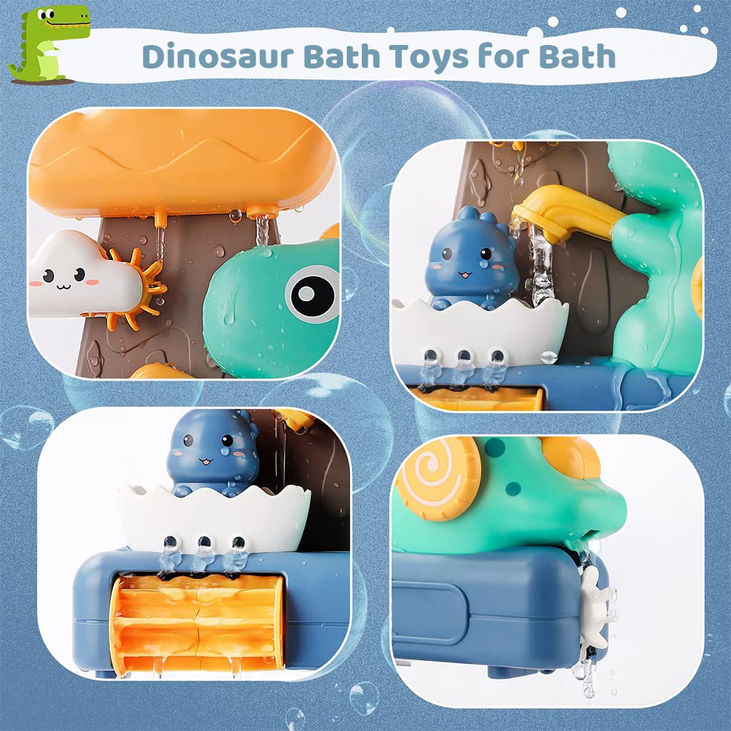 ELEPHANTBOAT Dinosaur Bath Toy for Toddlers featuring Suction Cup Design and ABS Material | Fun Water Sprinkler for 1–4 Year Olds