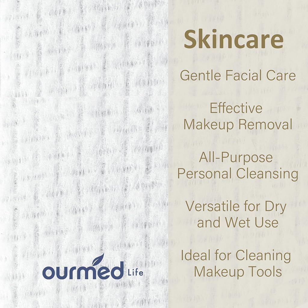 MAYCREATE® Disposable Face Towels, 50 Counts Disposable Towels Soft 100% Cotton Multi-Purpose Tissue for Face Skin Care