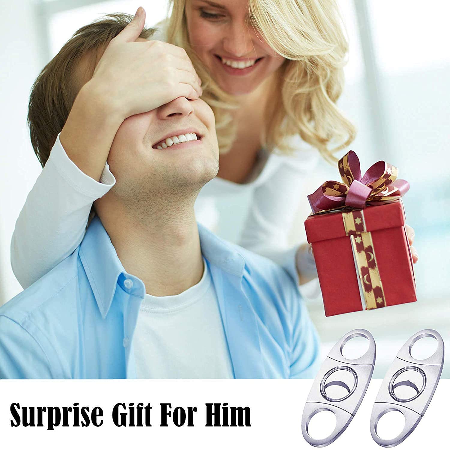 HASTHIP Cigar Cutter for Pocket Use with Double Guillotine Blades 9×4 cm Stainless Steel | Ideal Gift for Cigar Lovers