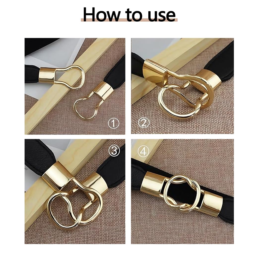 Zibuyu Womens Stretch Waist Belt for Dresses and Pants with Alloy Buckle Brown | Fashion Accessory