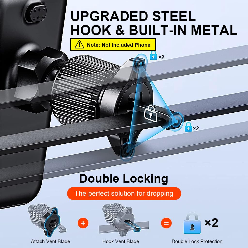 STHIRA Car Mobile Holder for Air Vent with 360° Rotation and Retractable Claws | Fits 4–7.1 in Phones