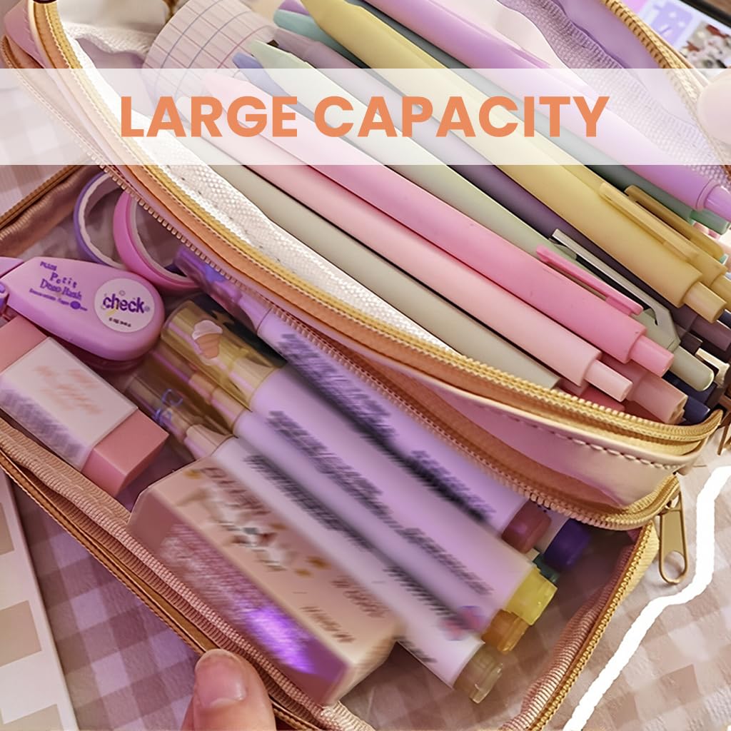 Zibuyu Pencil Pouch for School featuring Large Capacity with Water Resistant Zipper | Lightweight Storage for Students