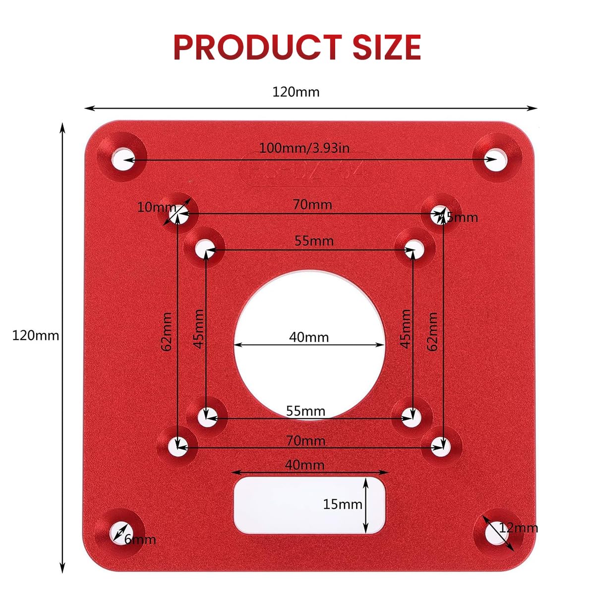 Serplex Router Table Insert Plate 120x120mm for Woodworking featuring Centering Hole Socket | Aluminum Alloy Setup for M372 3709 3703MT370 Models