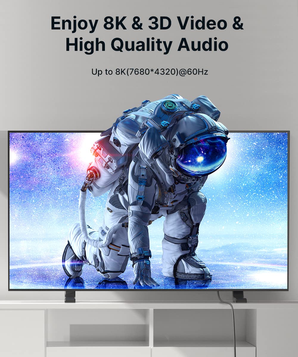 JSAUX HDMI to HDMI Cable 6ft 2 Pack for TV and Gaming with 48Gbps 8K Support | Red Nylon