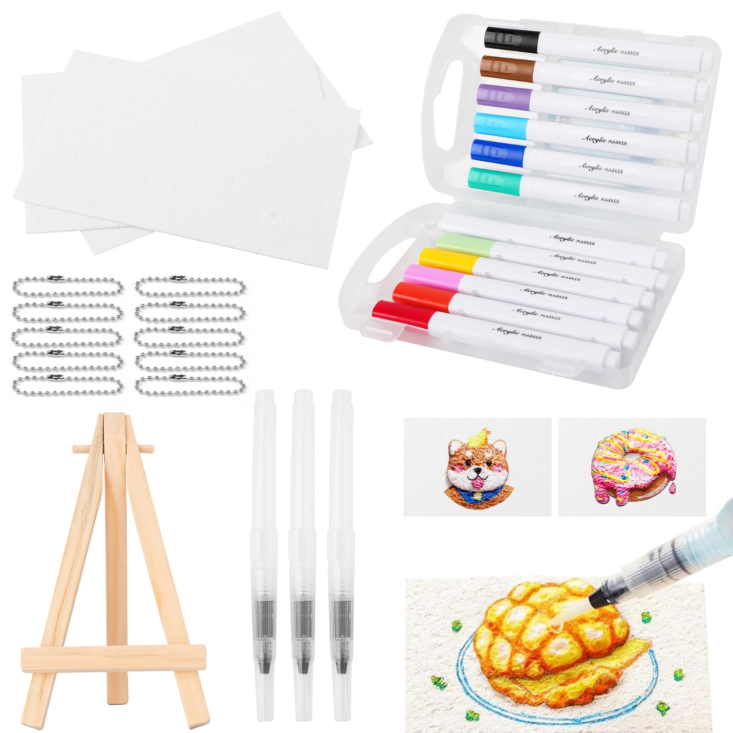 OFIFO® 3D Puffy Paint & Bubble Texture Art Kit - DIY Foam Painting Set with 10 Canvas Sheets, 12 Markers & Sponge Tools for Creative Crafts and Home Decor - White