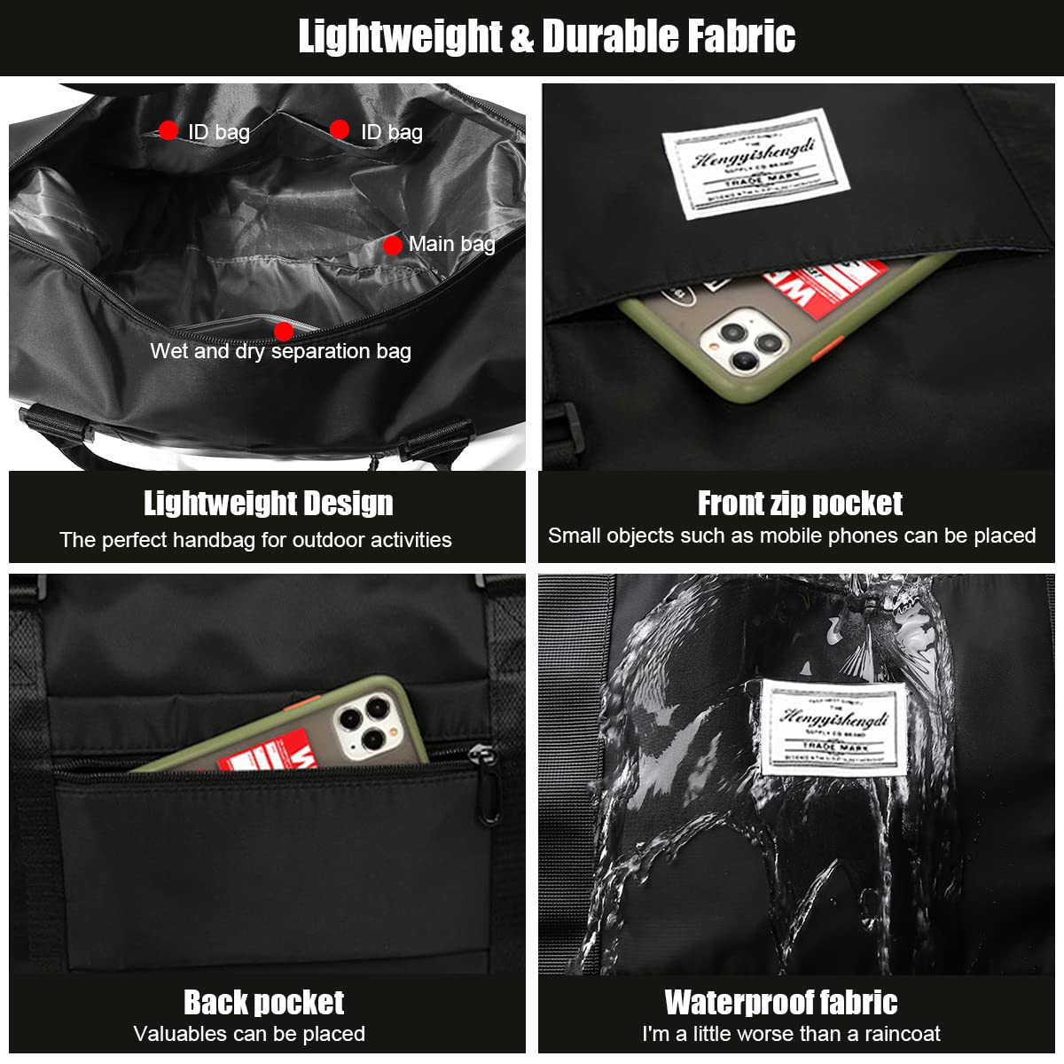 PALAY Travel Duffel Bag for Outdoor & Fitness with 48×15×30cm Capacity | Waterproof Oxford for Women