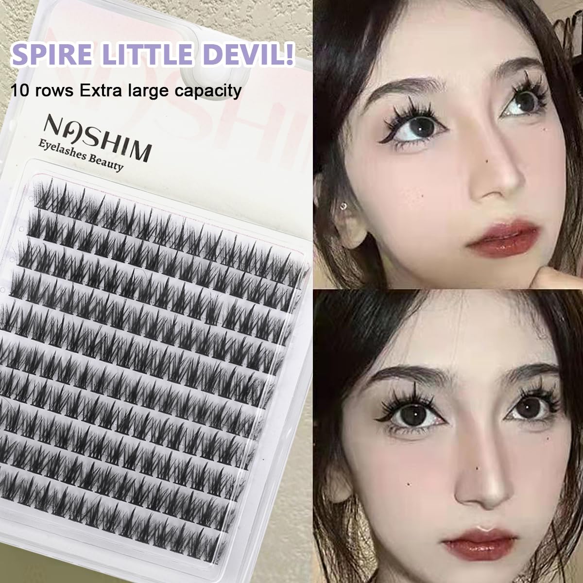 MAYCREATE False Eyelash Extensions Kit for Home Use with 160pcs Clusters 11–13mm | Natural Curl for Women