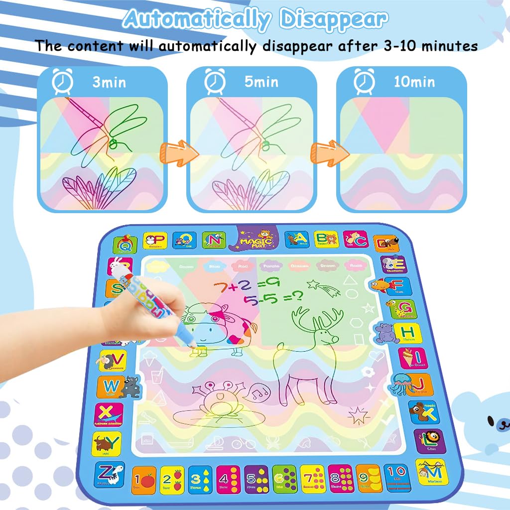 PATPAT Water Doodle Mat for Toddlers with 100 x 75 cm Large Drawing Area | Educational Painting Toy