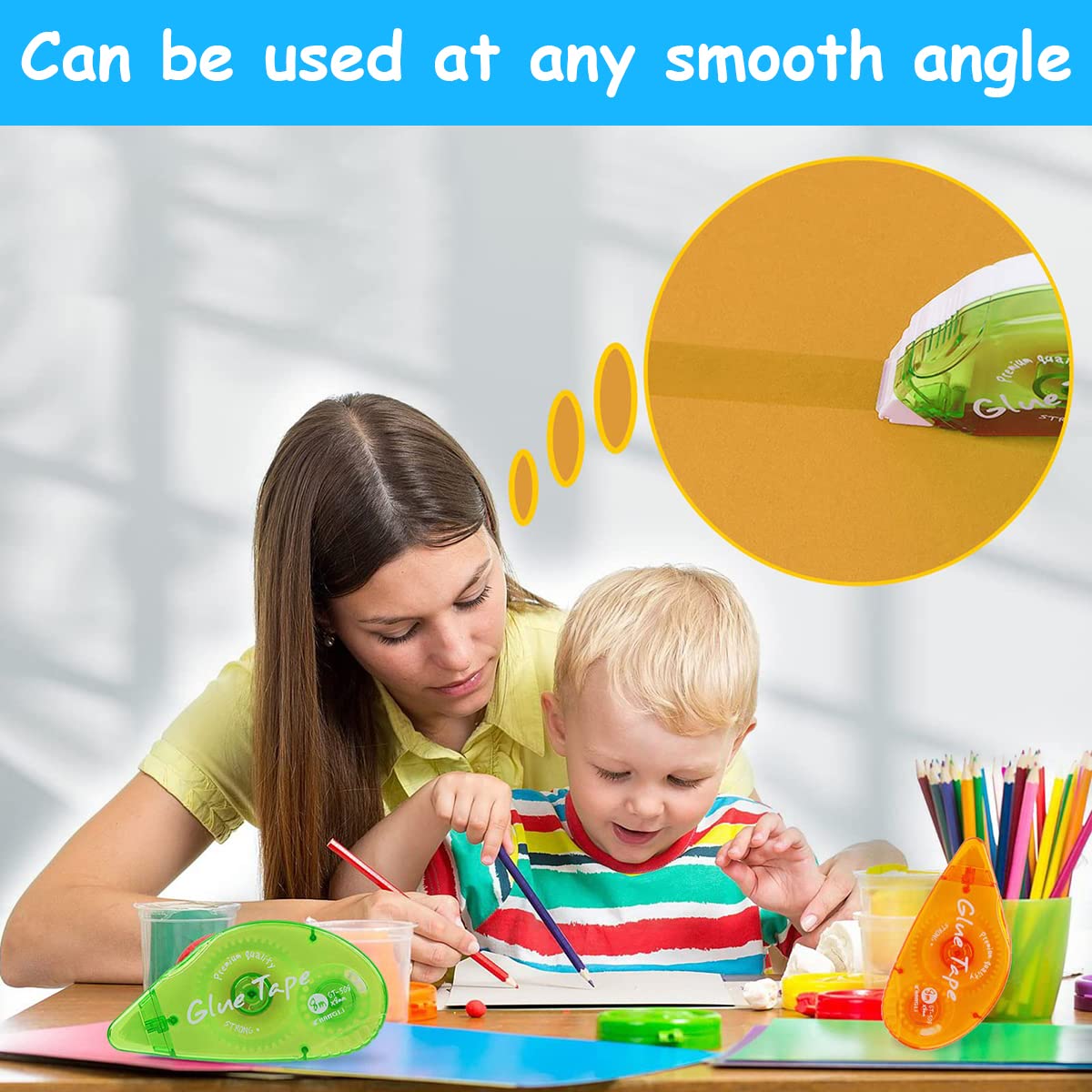 HASTHIP Adhesive Runner Roller Tapes for Scrapbooking DIY Crafts 3 Pack 8mm x 8m | Smooth Fast Application