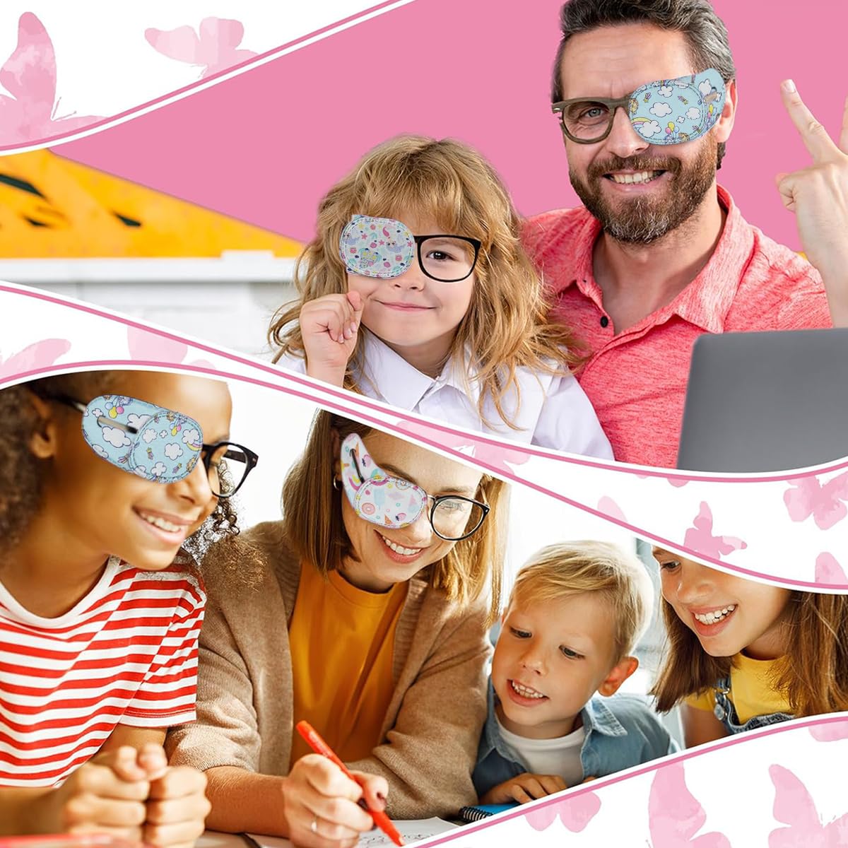 HANNEA Single Lens Cover for Kids with Slide In Removable Design and Soft Fabric | 8 Pcs