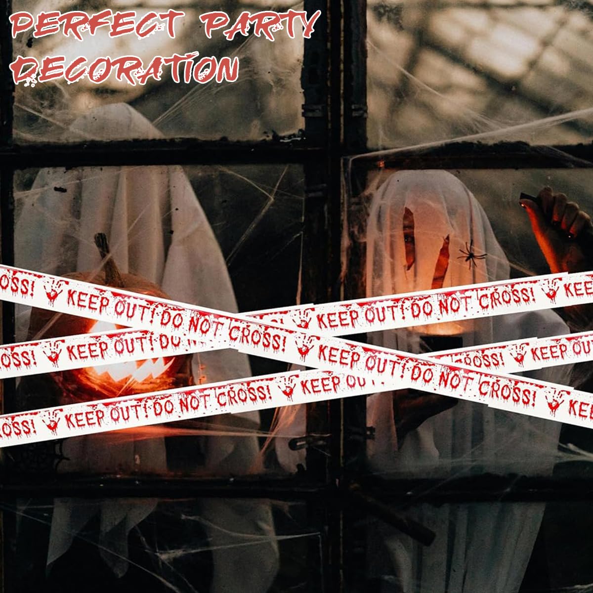 PATPAT Halloween Caution Tape for Party Decor featuring 4.8cm x 25m Roll | Indoor Outdoor Use