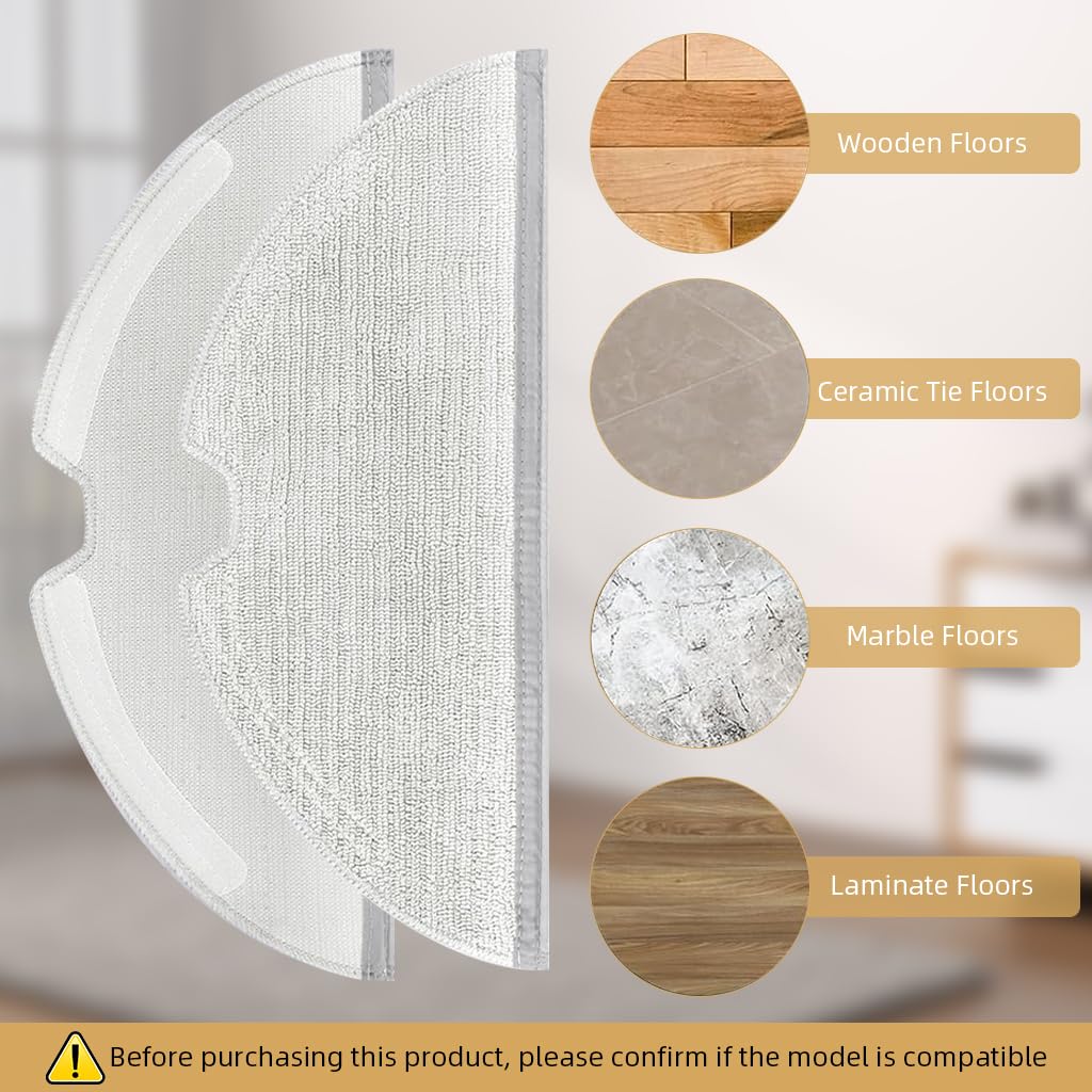 HASTHIP Mop Cloth Replenishment Kit for Dreame D9 L10 F9 Robots including 8PCS Washable Pads