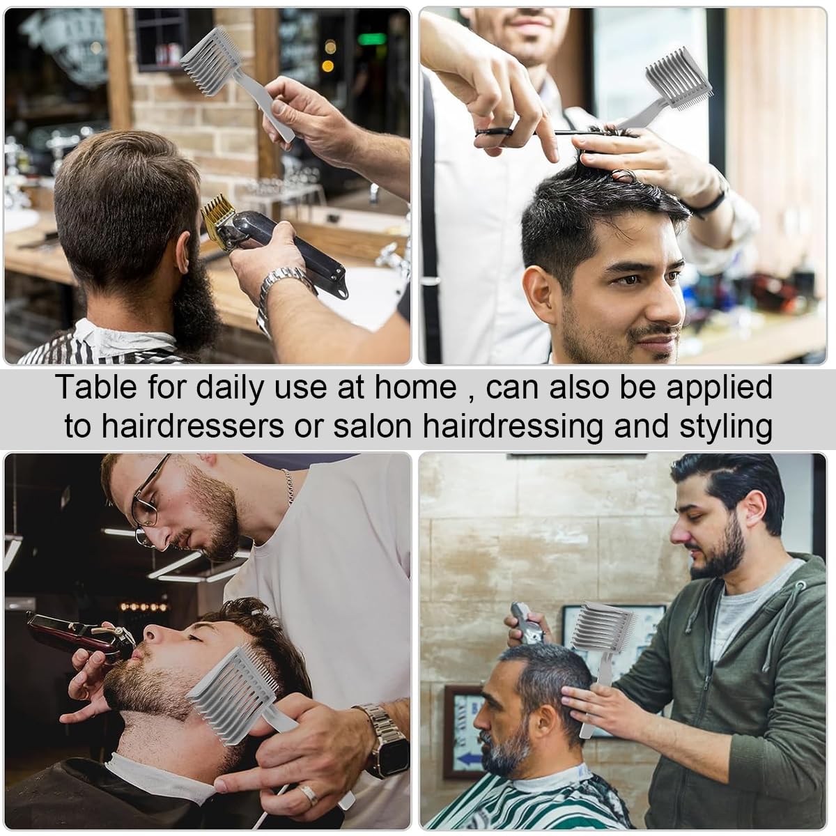 MAYCREATE Barber Comb for Precision Hair Cutting with Dual Teeth 2PCS Grey | Home Salon Use