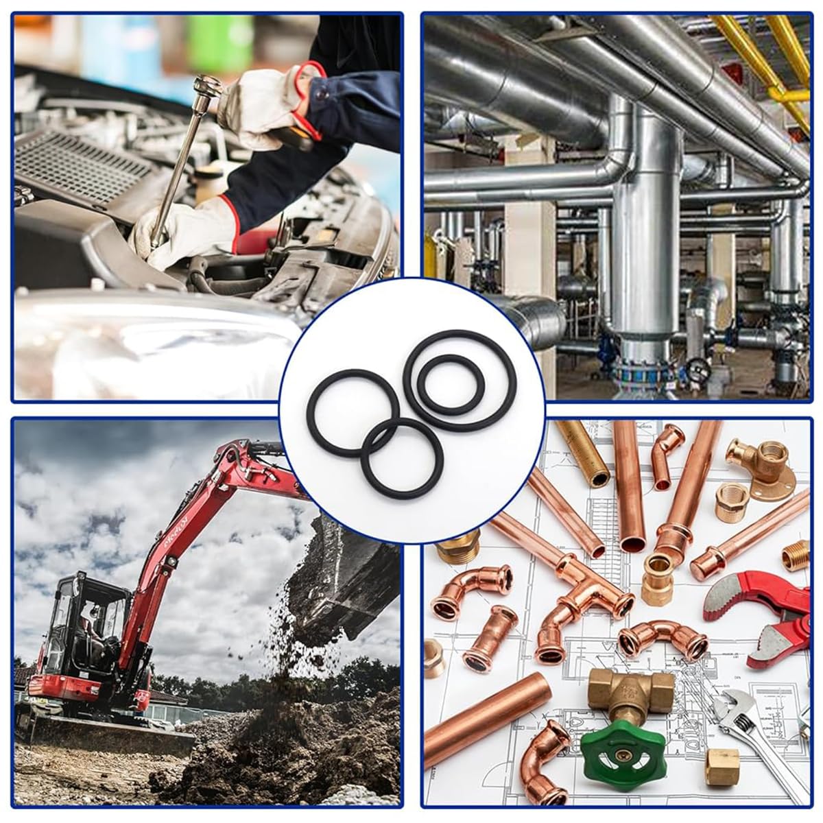 Serplex O Ring Kit for Plumbing and Automotive Repairs with 382 Pieces Rubber Seals | Organized Storage Case