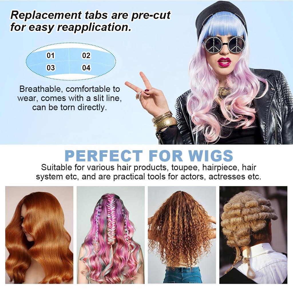 MAYCREATE Wig Tape for Lace Front Wigs and Toupees featuring Double Sided Clear Adhesion | Traceless Ultra Slim Waterproof Hold