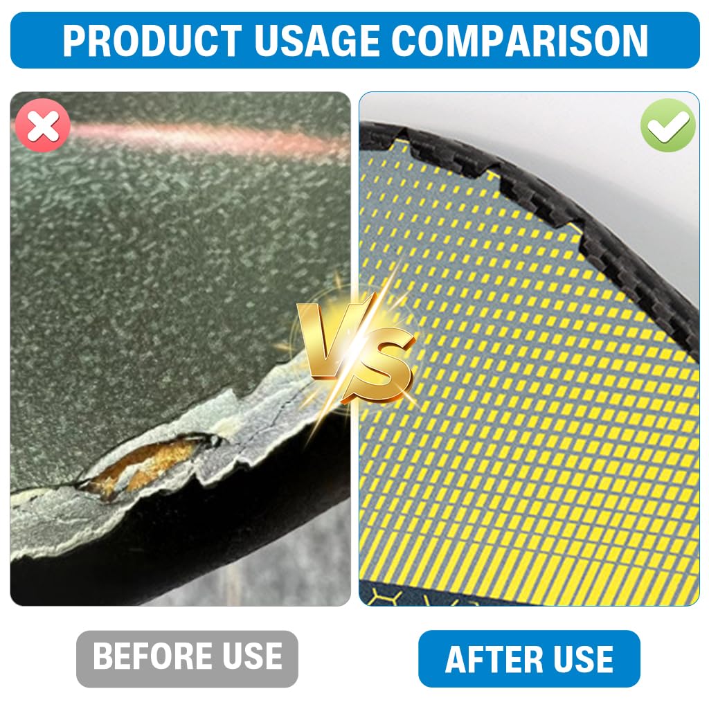 Proberos Pickleball Paddle Edge Protector Tape 3 Pcs with Self Adhesive PU Stripe | Carbon Fiber Pattern for Racket Protection
