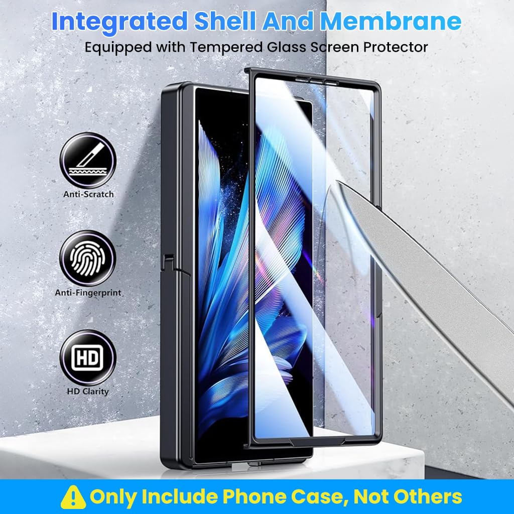 Zibuyu Galaxy Z Fold 7 Phone Case with Hinged Kickstand and Matte Finish | Supports Magnetic Wireless Charging