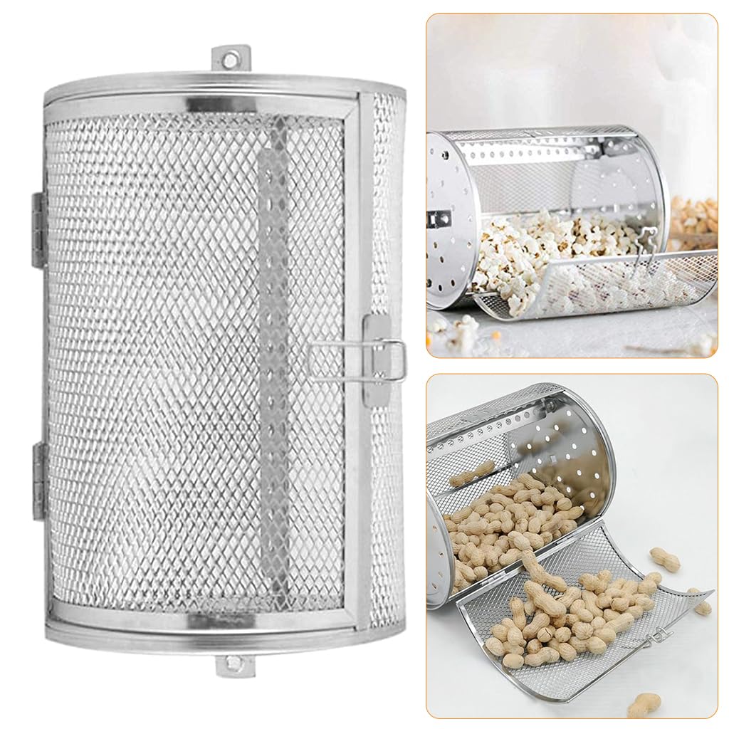 Supvox Air Fryer Rotisserie Basket for Roasts and Vegetables 12x18cm with Lock Clasp | Stainless Steel Grill Cage