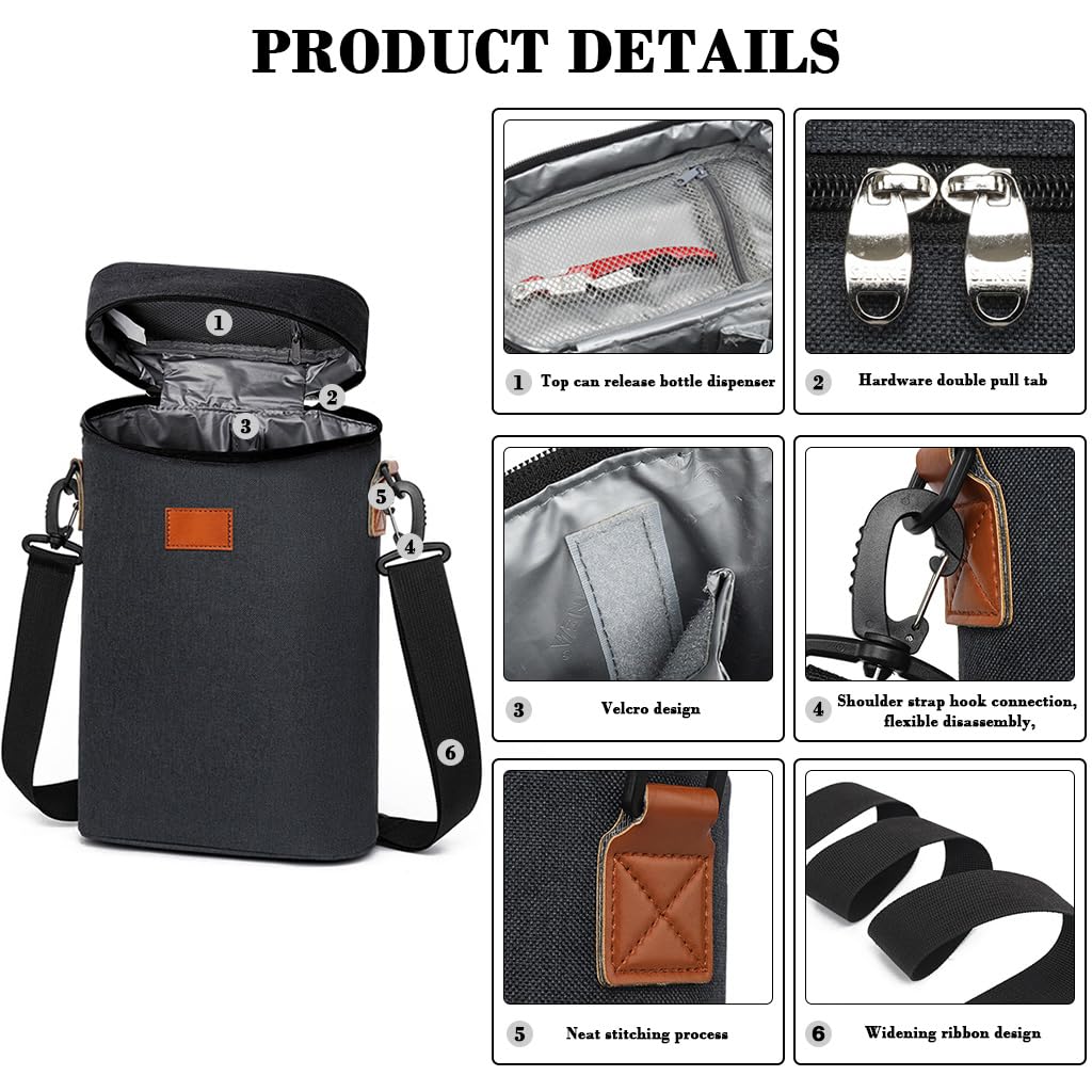 Supvox Thermal Cooler Bag for Wine with 7L Capacity and Zippered Closure | Dual Carry Options