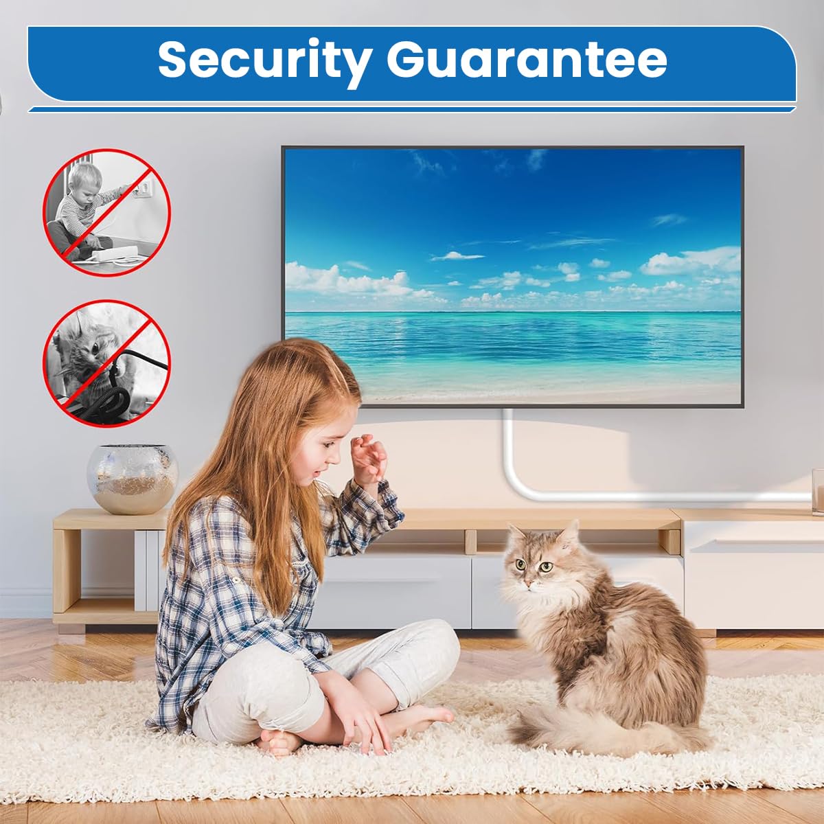 Serplex Floor Cable Hider for Home and Office with Bottom Opening Design 6.6ft 3PCS White