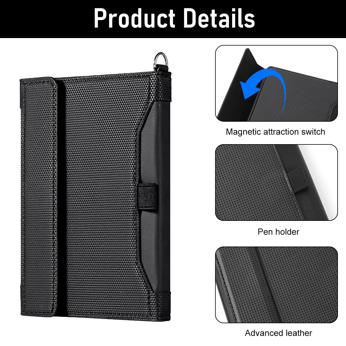 Zibuyu Passport Cover for Travel with RFID Blocking Magnetic Closure 14x10.5cm Black | PU Leather Holder for Men