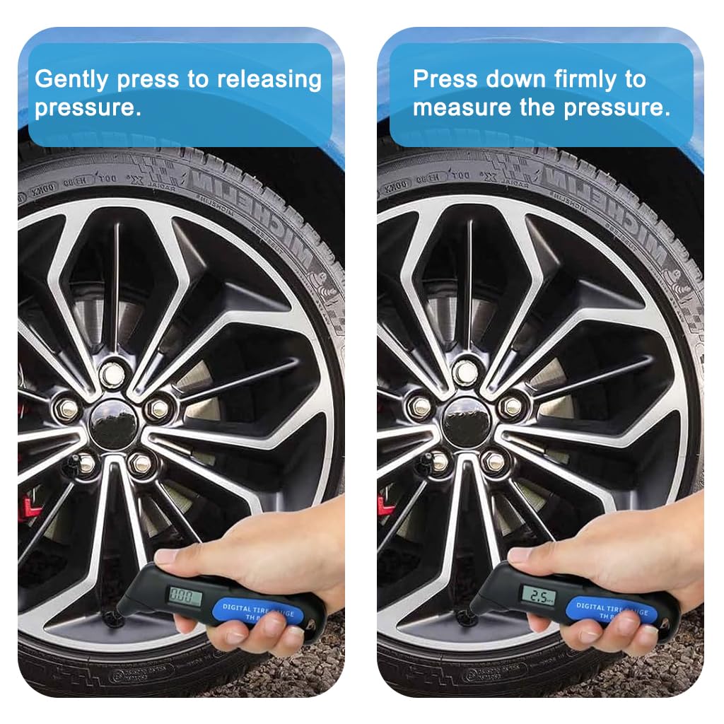 STHIRA Digital Tire Pressure Gauge for Cars with LCD Display and Built In Deflating Valve | Portable Handheld Design
