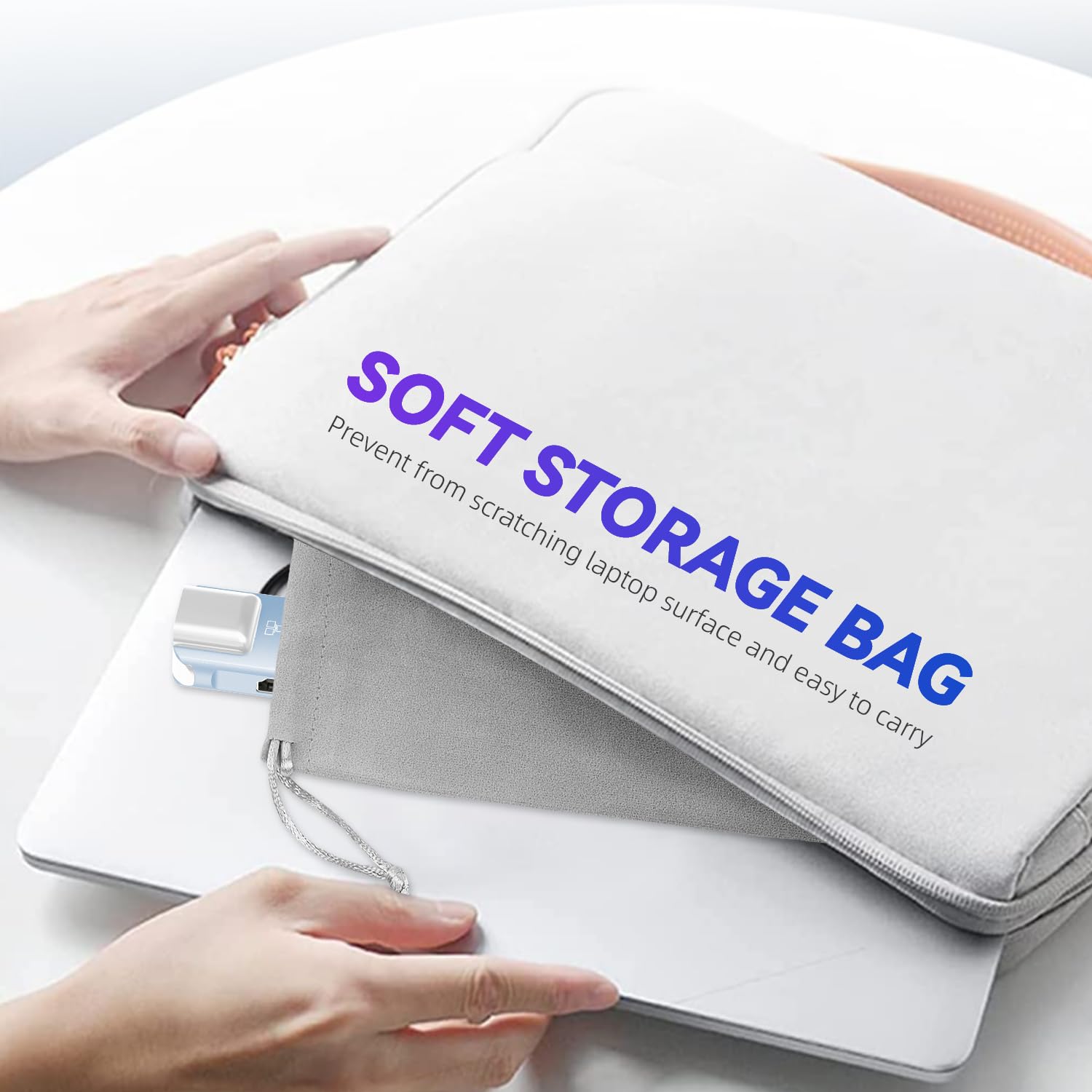 Verilux USB C Hub for Laptop with 4K 60Hz HDMI and Ethernet RJ45 7 in 1 | Blue 24CM Cable