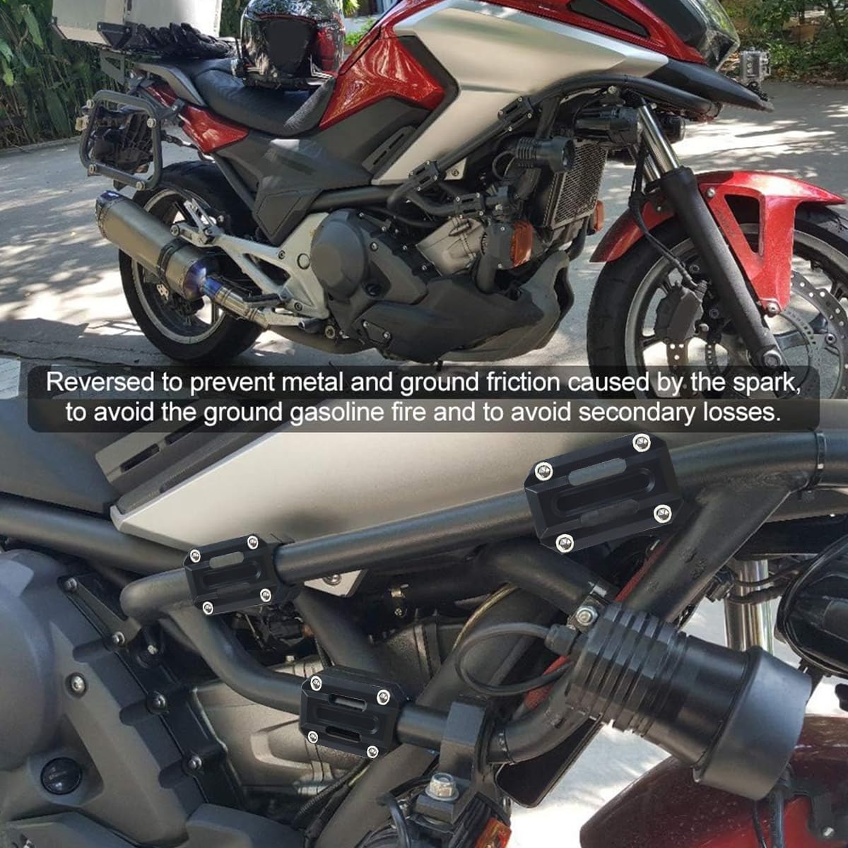 STHIRA Universal Bumper Guard for Bike with Shock Absorbing Nylon Frame Sliders | Fits 22mm 25mm 28mm Pipes