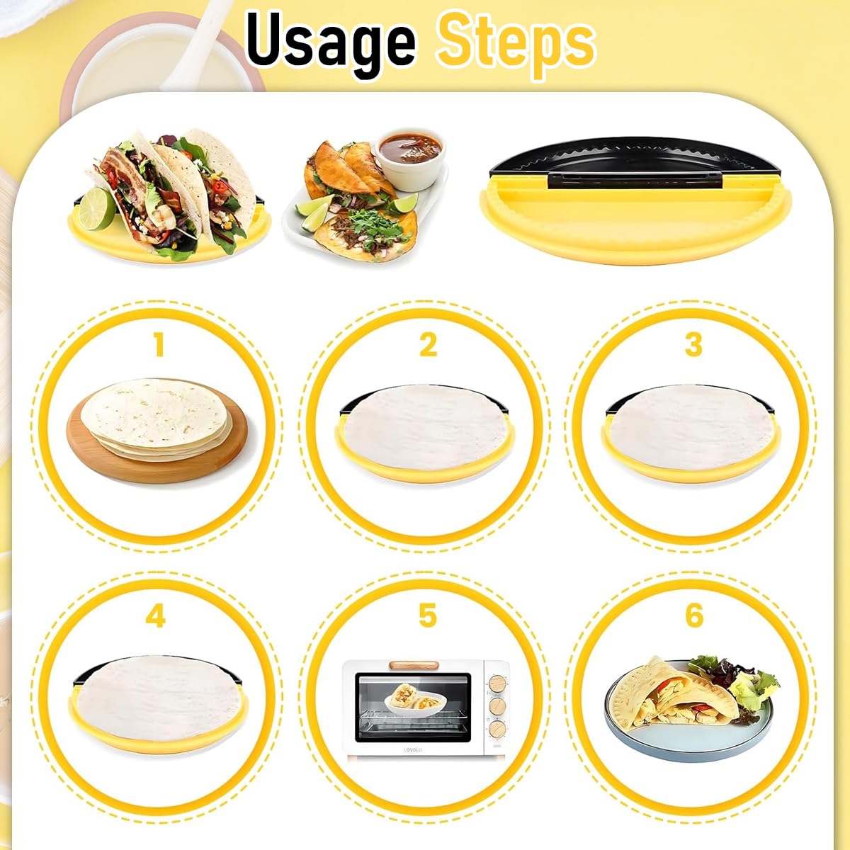 HASTHIP Tortilla Sealer for Burritos and Empanadas featuring Double Sided Press | Easy Cleanup