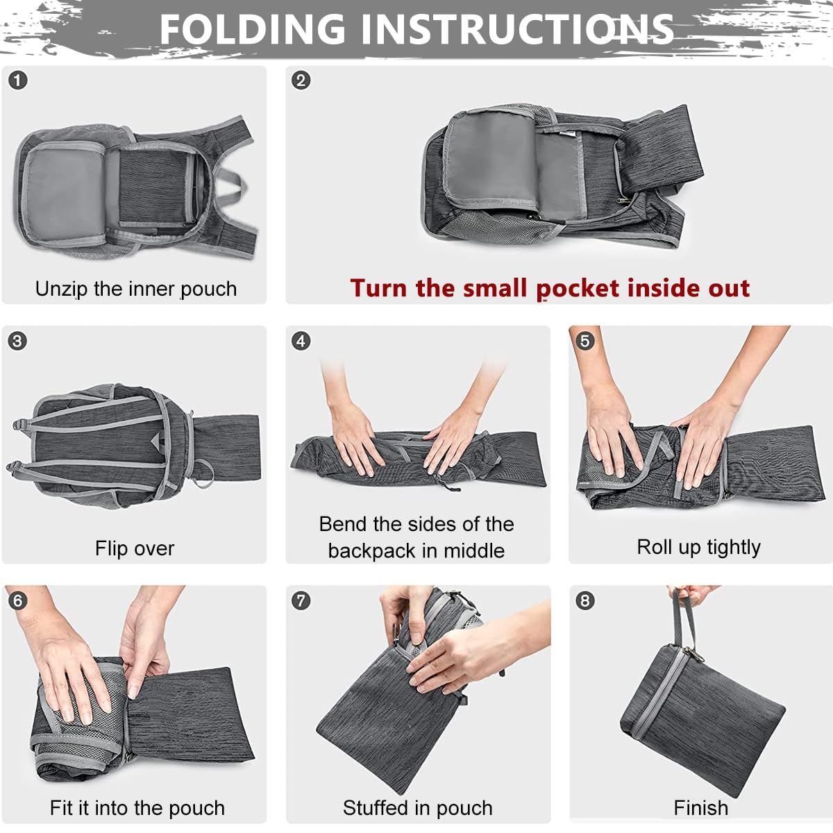 Optifit Ultra Slim Outdoor Backpack for Hiking with 10L Capacity and Foldable Design