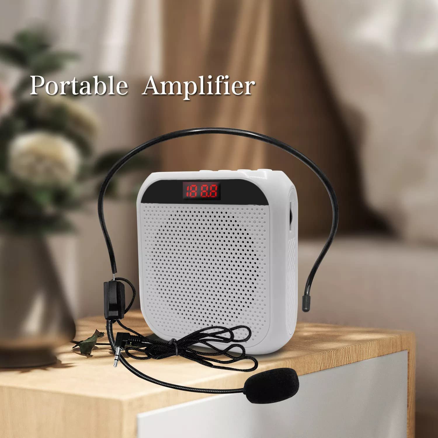 ZORBES Voice Amplifier for Teachers with Headset Microphone featuring 2200 mAh Battery | Supports TF Card and USB Playback
