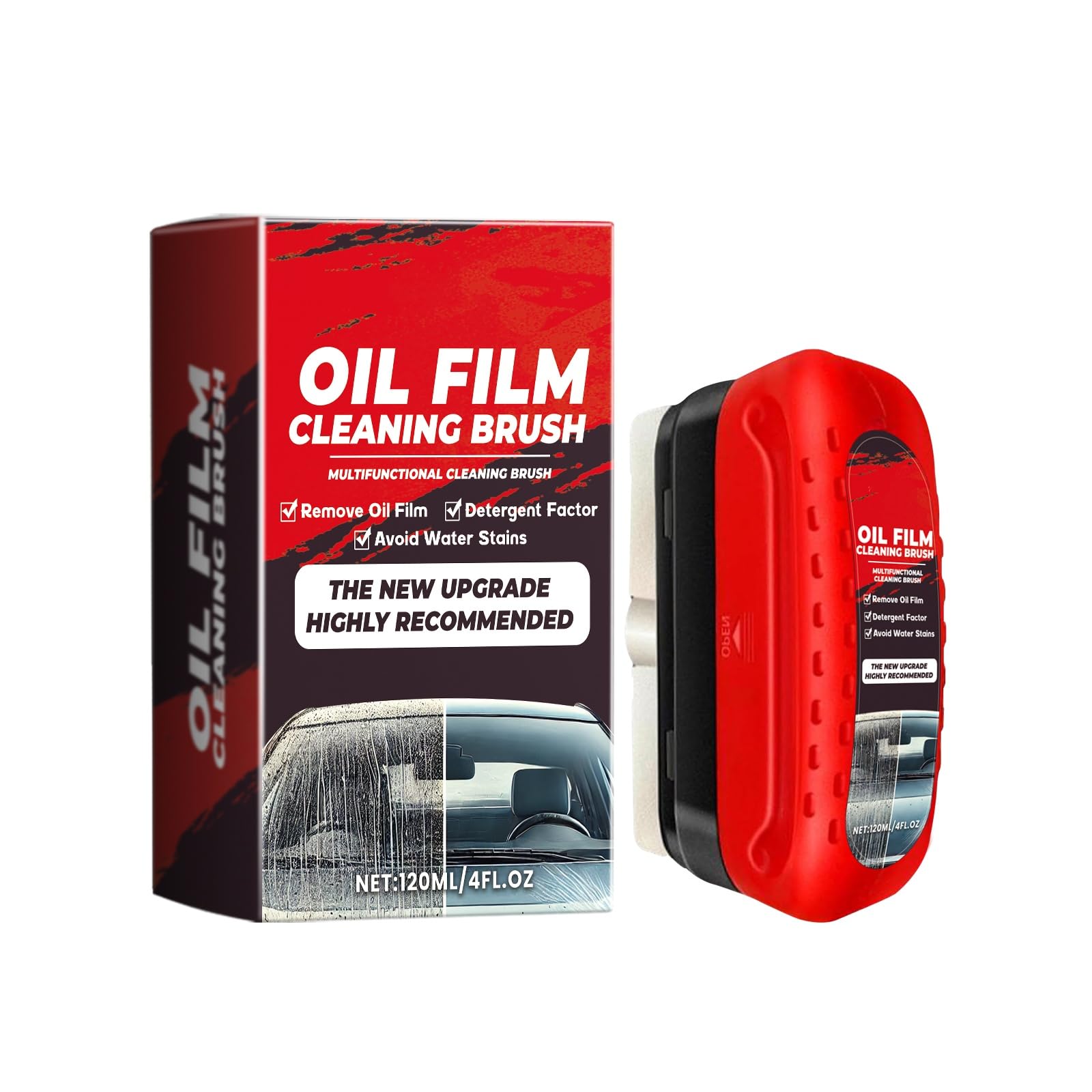 STHIRA® Car Oil Film Cleaning Brush with Intergrated Cleaner Glass Oil Film Remover Sponge Brush
