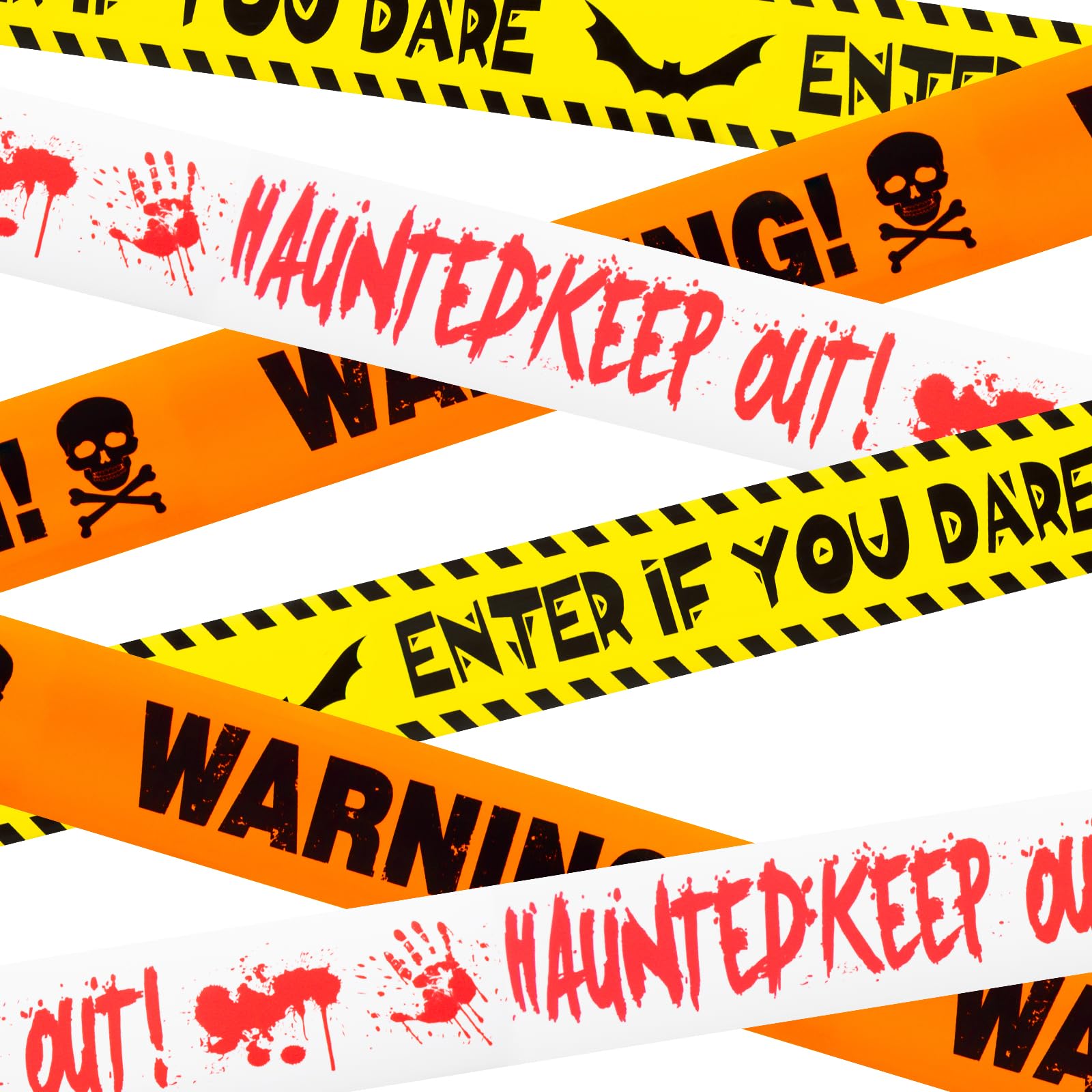 PATPAT® Halloween Decorations, 3inx90ft Caution Tape Halloween Party Decorations Indoor for Haunted Houses, Party, Door, Danger Areas Decor