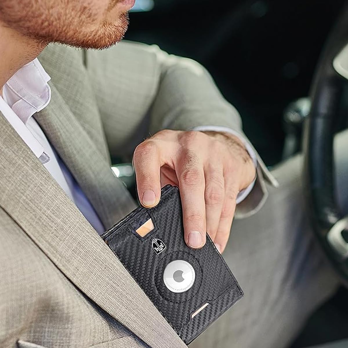 Venzina Wallet for Men with Airtag Slot featuring 5 Card Slots and PU Leather Bifold Design