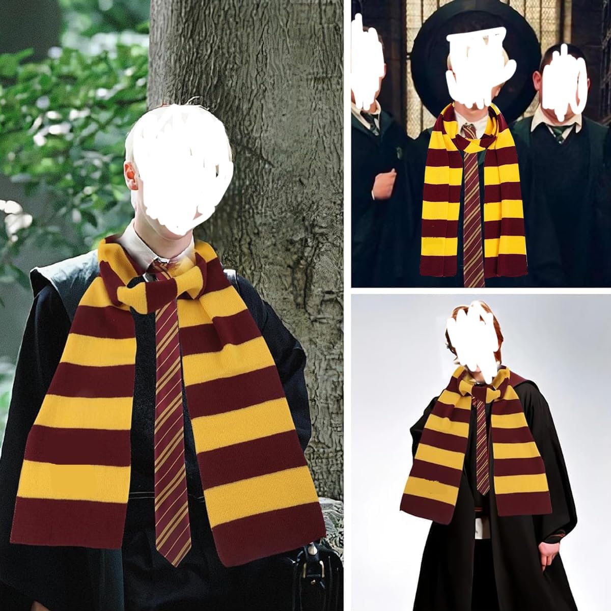 FANCYKU Harry Potter Scarf for Cosplay and Winter Wear featuring 170 cm Knit Acrylic Stripes | Unisex Gift Accessory