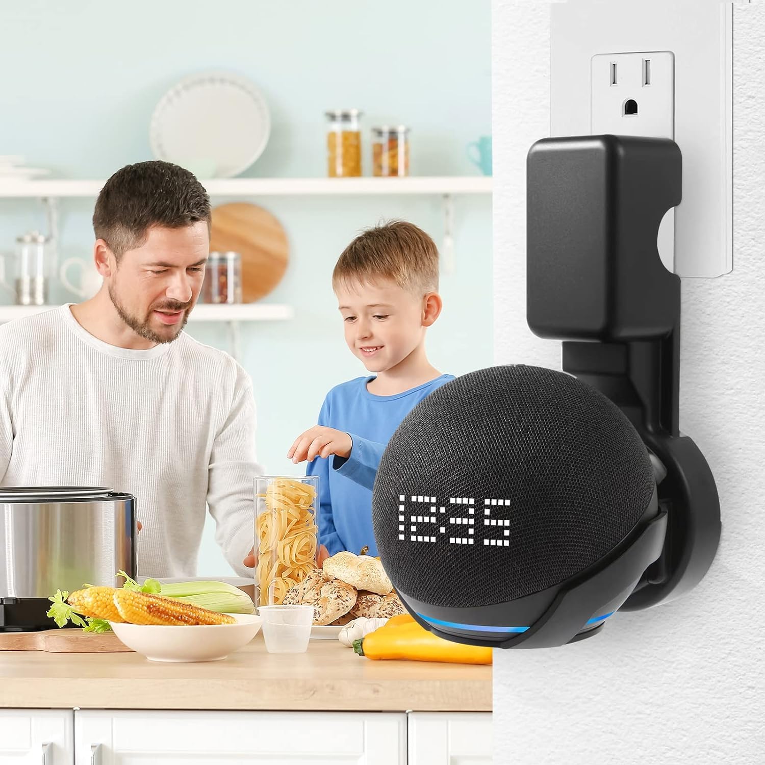 ZORBES Alexa Stand Wall Mount for Echo Dot 4th & 5th Gen with Cable Groove | 18x10.5x10.5cm Plastic Holder