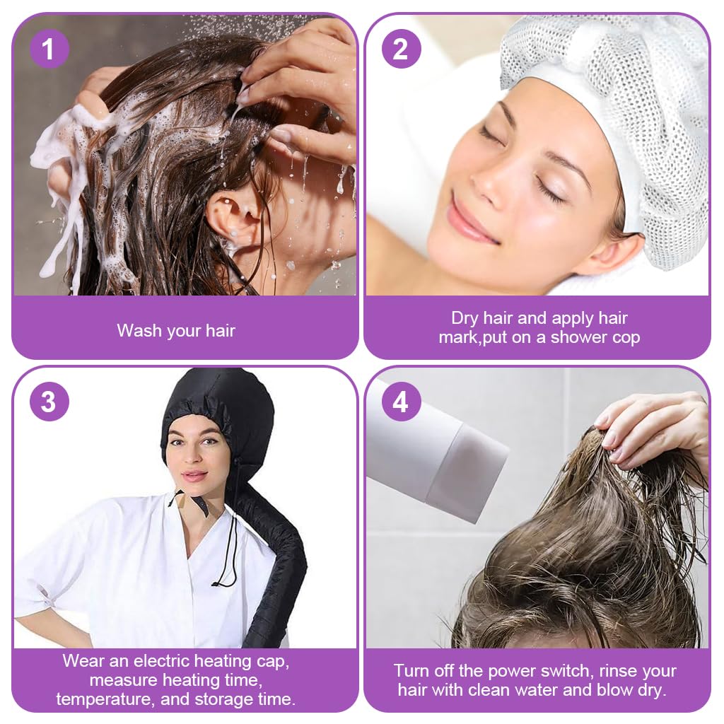 MAYCREATE Net Plopping Cap for Drying Curly Hair with Adjustable Drawstring and Satin Bonnet | Easy to Use and Quick Dry