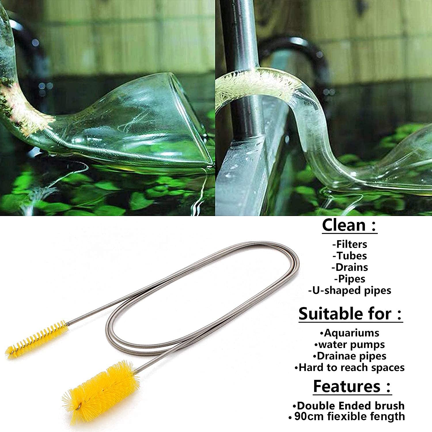 Qpets Aquarium Aquascaping Tools Kit for Plant Care with 12 in Scraper & 10.6 in Tweezers | Stainless Steel Set